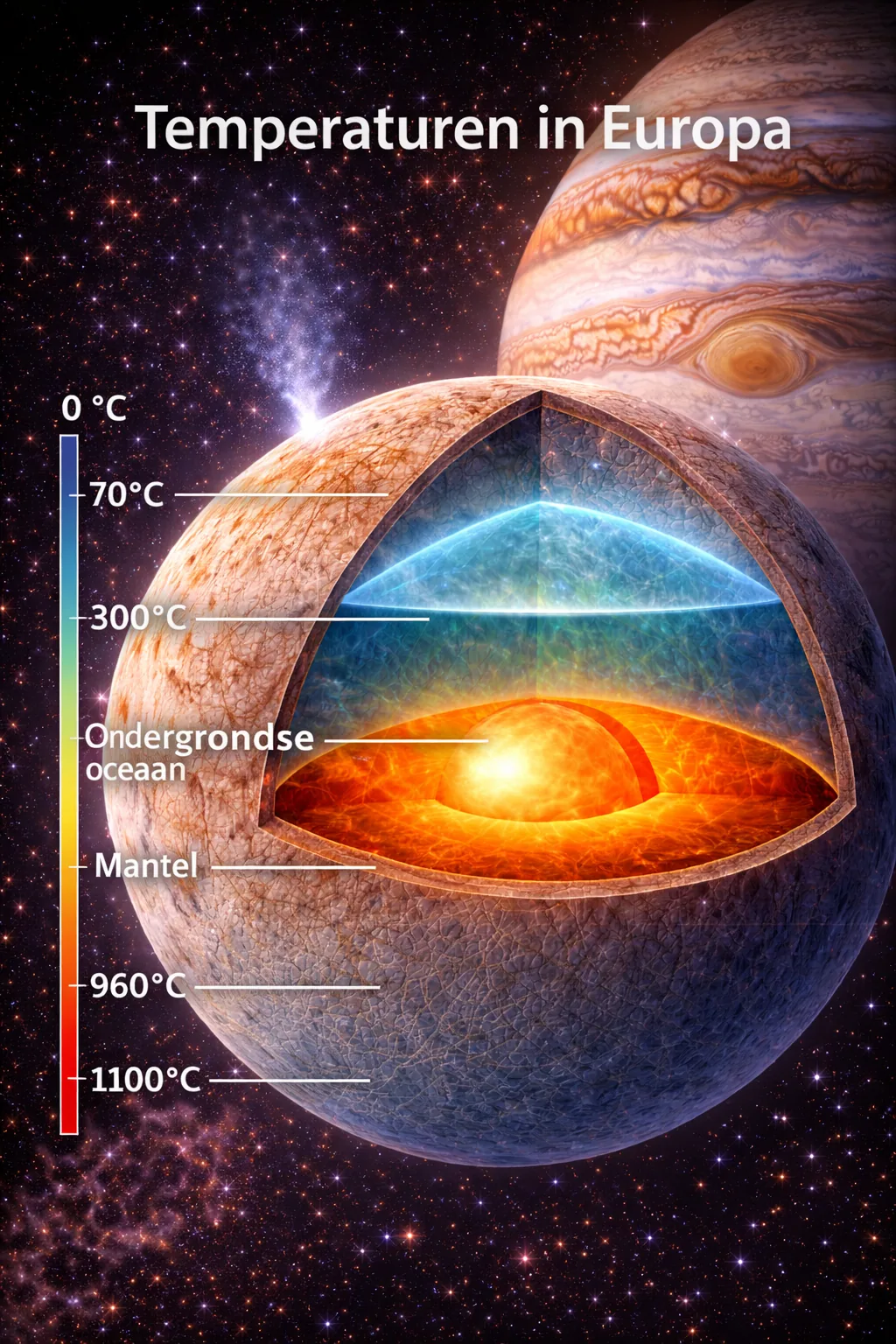 Temperatuur en binnenste warmte op de pagina Europa