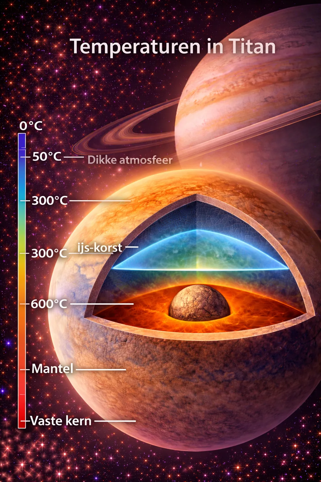 Temperatuur en binnenste warmte op de pagina Titan