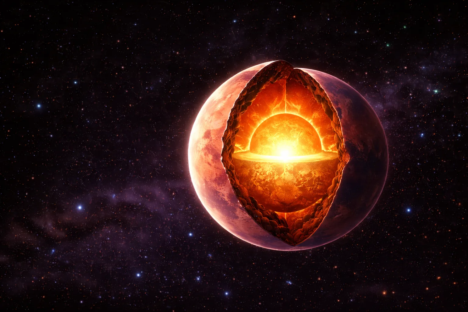 Binnenkant van Mars op de pagina Mars