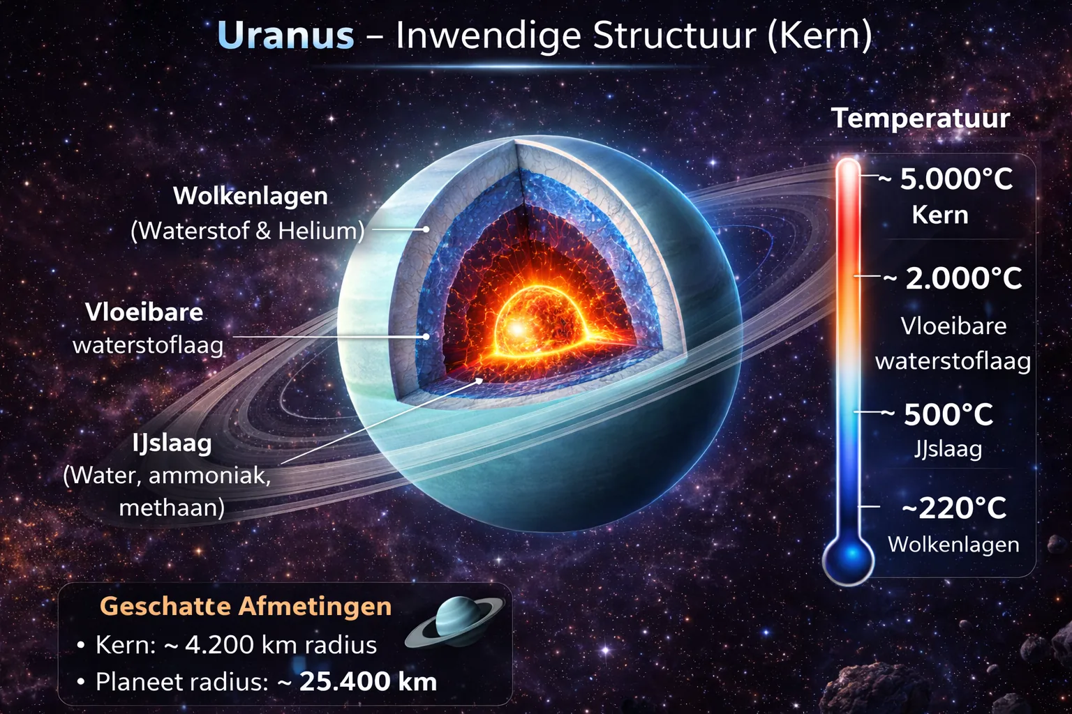 Van binnen op de pagina Uranus