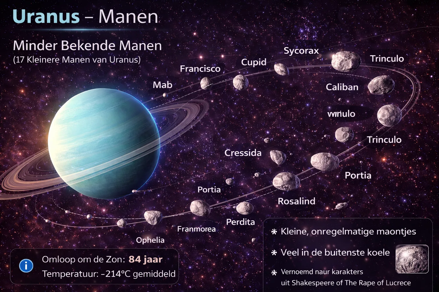 Meer manen van Uranus op de pagina Uranus