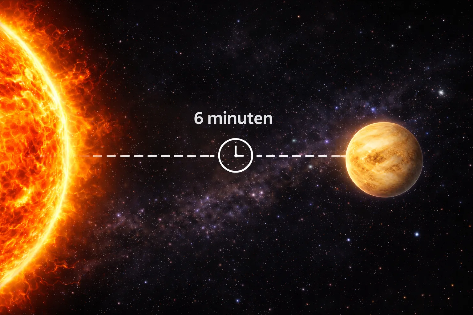 Licht van de zon op de pagina Venus